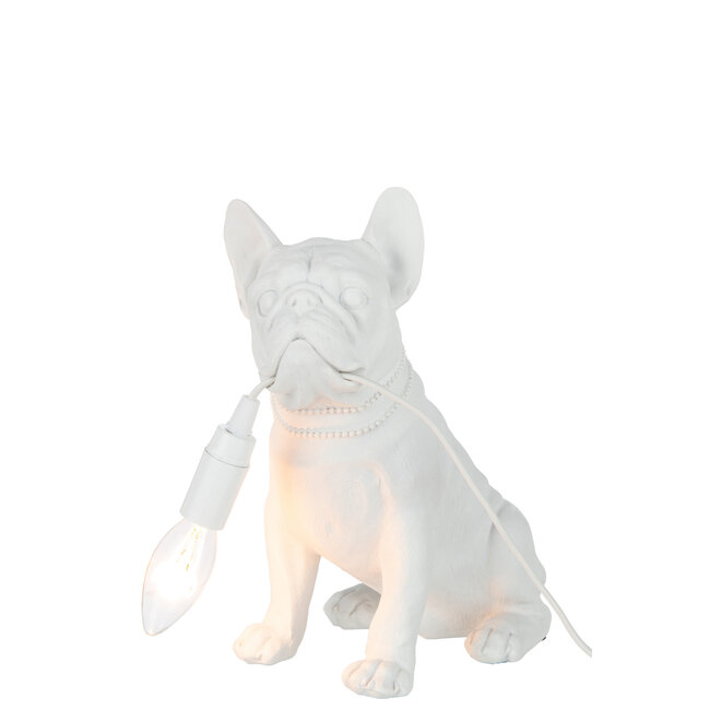 J-Line Lamp Bulldog Poly Wit