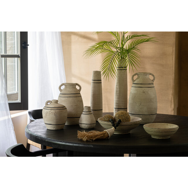 J-Line Kan Streep Terracotta Beige/Zwart Groot