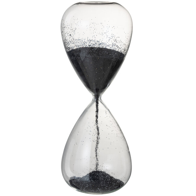 J-Line Zandloper Parels Glas Zwart Extra Groot