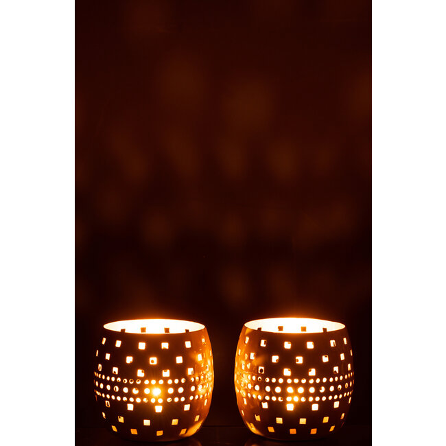 J-Line Pot Archaïsch Papier Mache Naturel Groot