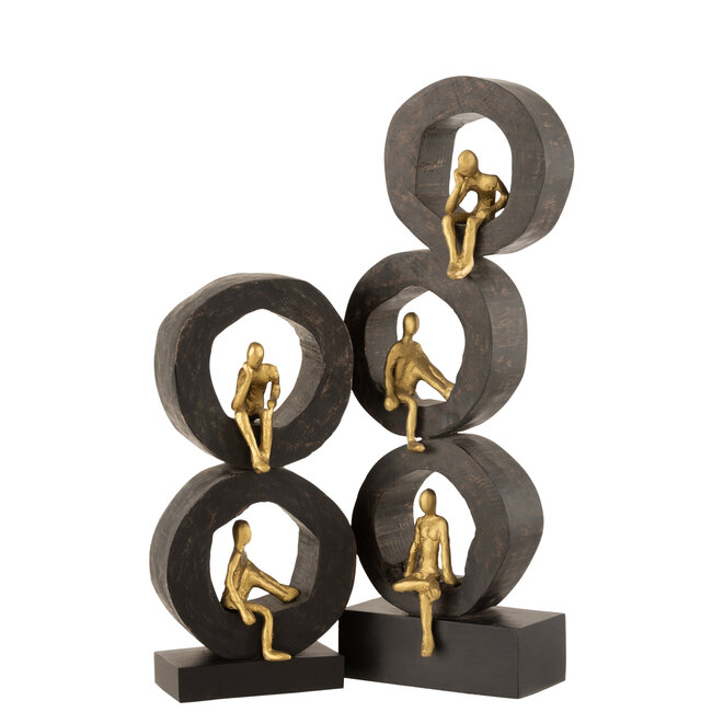 J-Line Pot Archaïsch Papier Mache Naturel Groot