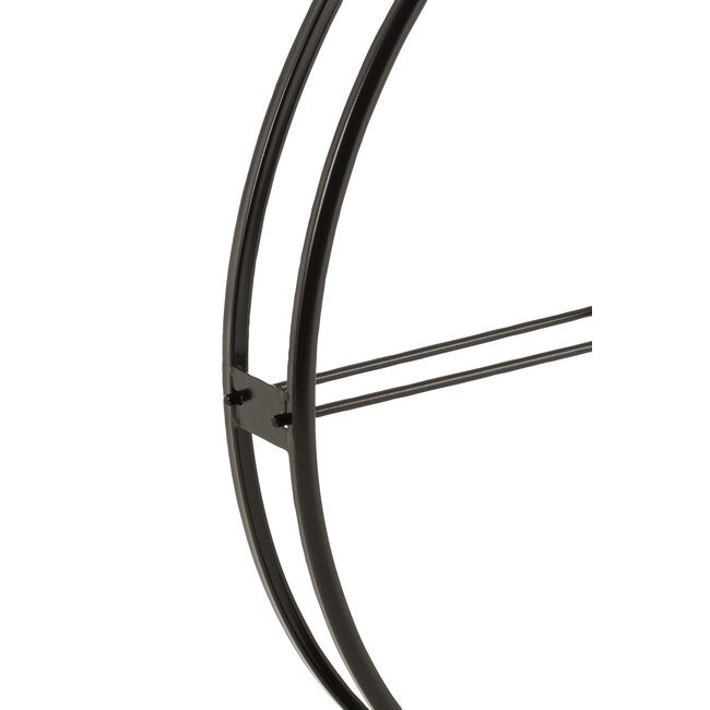 J-Line Klok Rond Metaal Zwart Klein