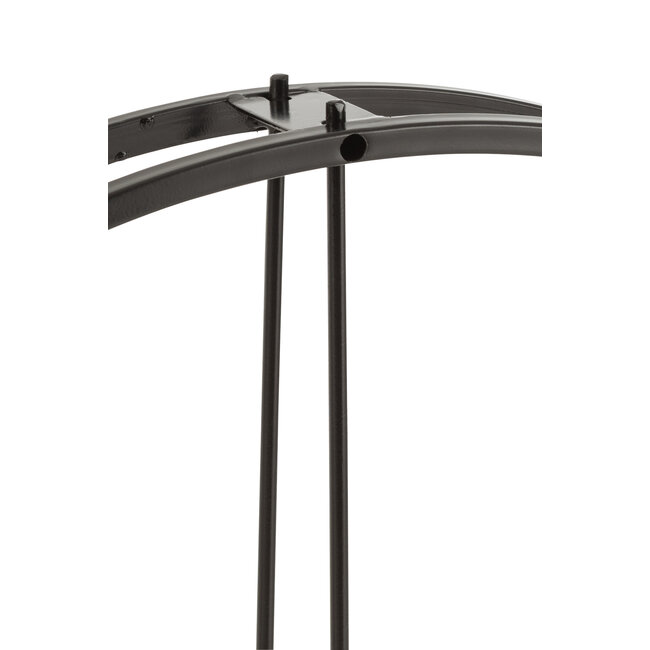 J-Line Klok Rond Metaal Zwart Klein