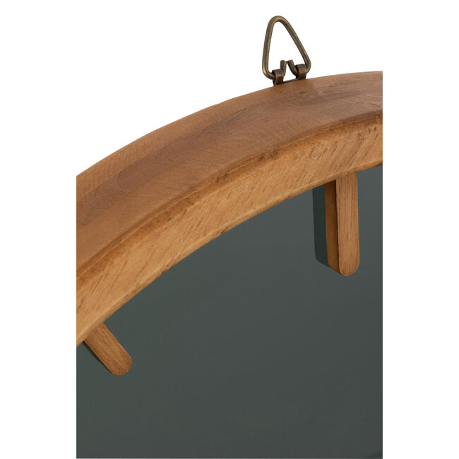 J-Line Wandklok Rond Hout/Glas Bruin/Zwart Small
