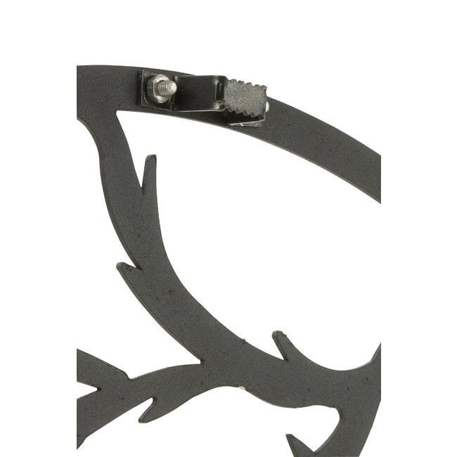 J-Line Klok Vogel Metaal Zwart