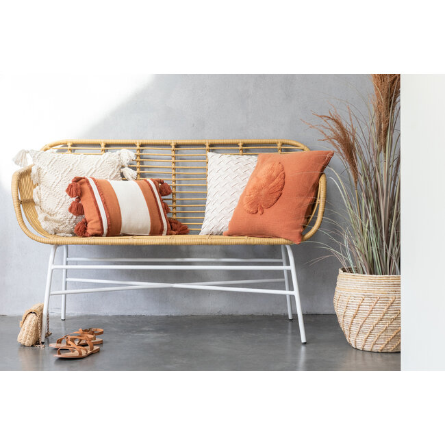 J-Line Pampasgras 5 Koppen In Pot Pvc Groen/Oranje Klein