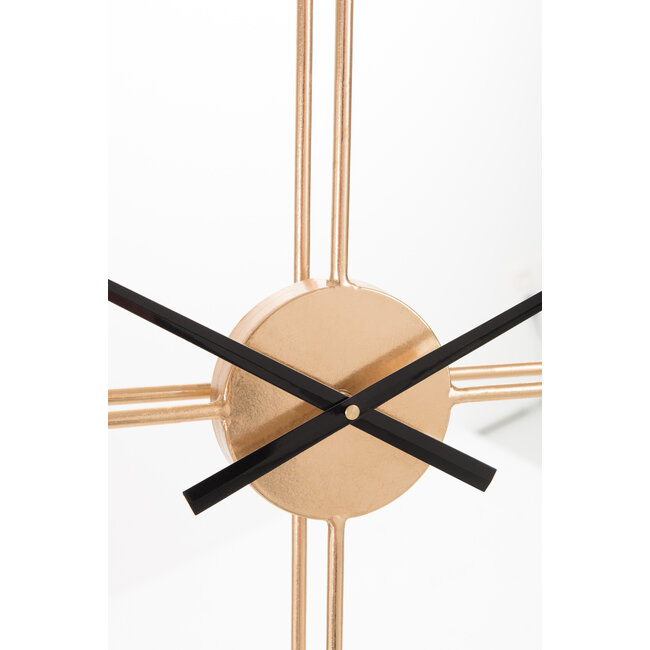 J-Line Klok Rond Metaal Goud Klein