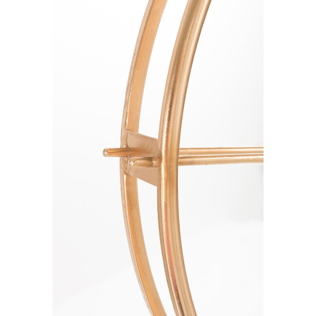 J-Line Klok Rond Metaal Goud Klein