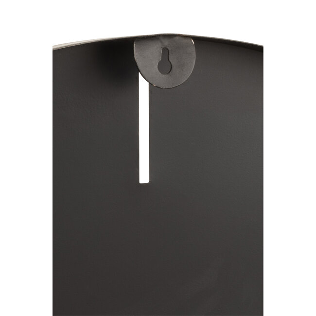 J-Line Klok Rond Metaal Donkergrijs Groot