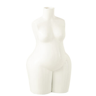 J-Line Vaas Lady Body Polyresin Glanzend Wit Large