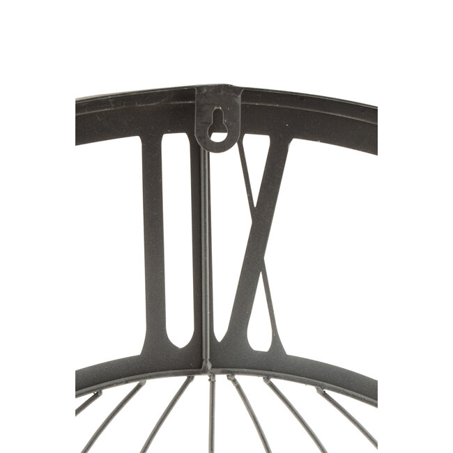 J-Line Klok Romeinse cijfers Wereldkaart Metaal Grijs