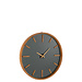 J-Line Wandklok Rond Hout/Glas Bruin/Zwart Medium