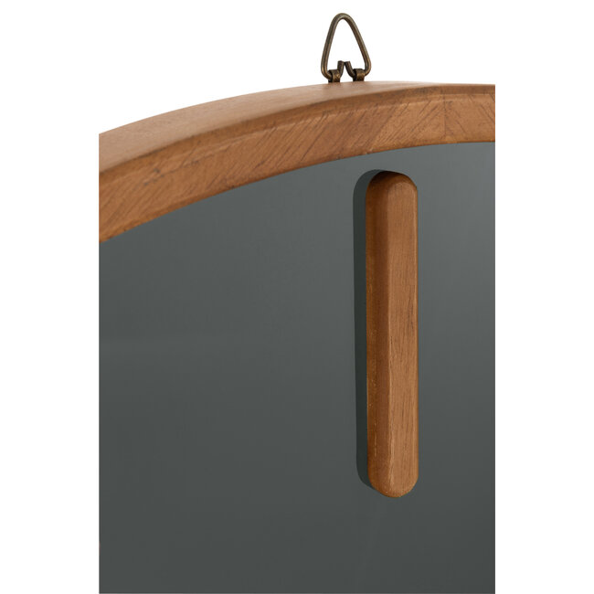 J-Line Wandklok Rond Hout/Glas Bruin/Zwart Medium