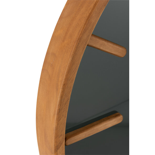 J-Line Wandklok Rond Hout/Glas Bruin/Zwart Medium