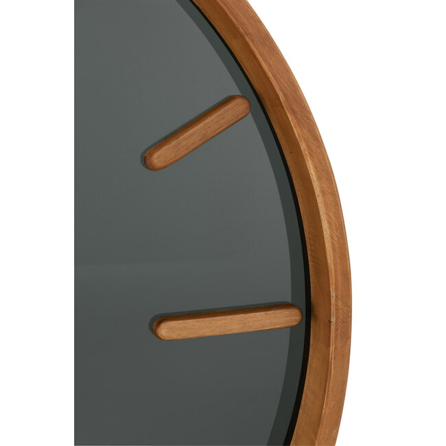 J-Line Wandklok Rond Hout/Glas Bruin/Zwart Medium