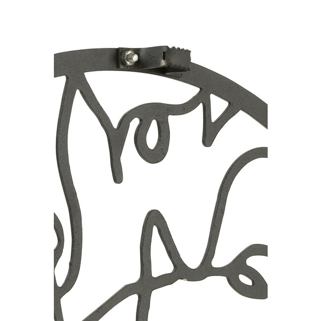 J-Line Wijzerplaten Metaal Zwart Klein