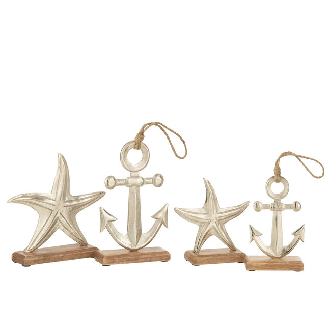 J-Line Wandklok Kyr Rotan/Mdf Naturel/Wit Medium