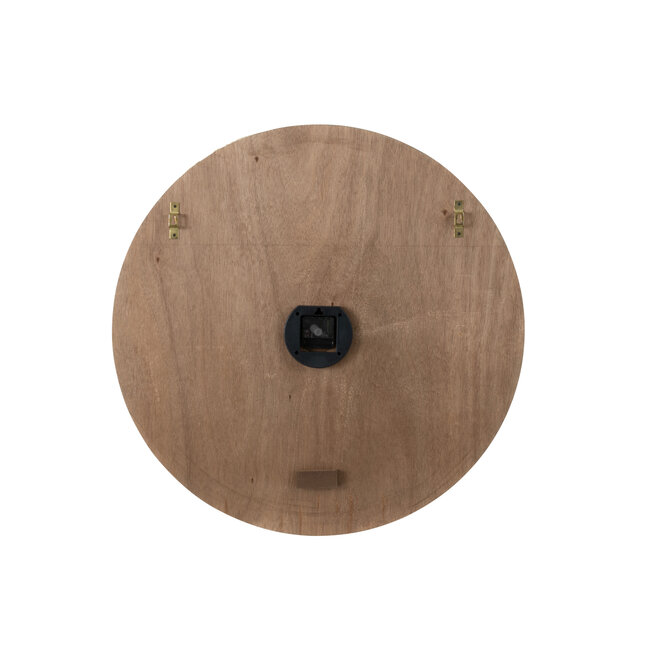 J-Line Wandklok Kyr Rotan/Mdf Naturel/Wit Medium