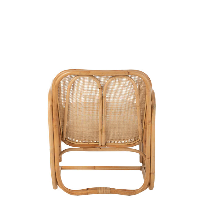 J-Line Wandklok Kyr Rotan/Mdf Naturel/Wit Medium