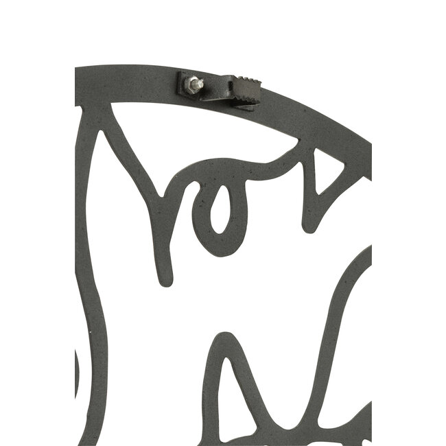 J-Line Wijzerplaten Metaal Zwart Groot