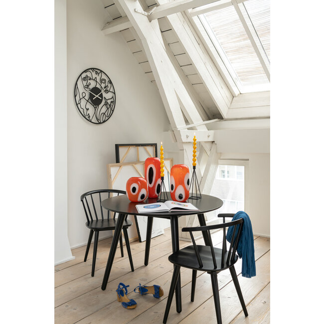 J-Line Wijzerplaten Metaal Zwart Groot