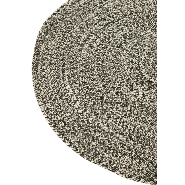 J-Line Tapijt voor binnen en buiten zwart wit 120 CM