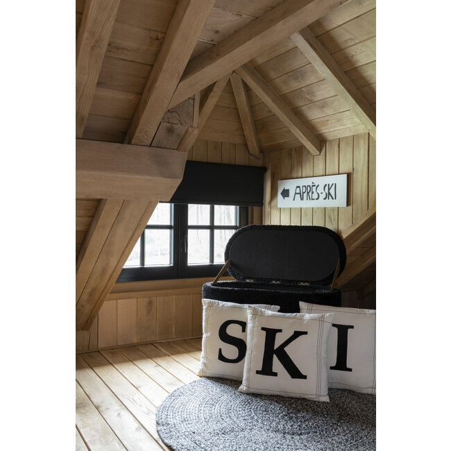 J-Line Tapijt voor binnen en buiten zwart wit 120 CM