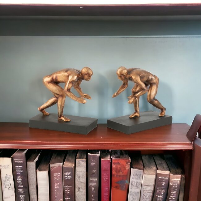 J-Line Set boekensteunen Sportsman 15x15cm brons