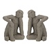 J-Line J-Line. Boekensteun set van 2 zittende denkers grijs groot