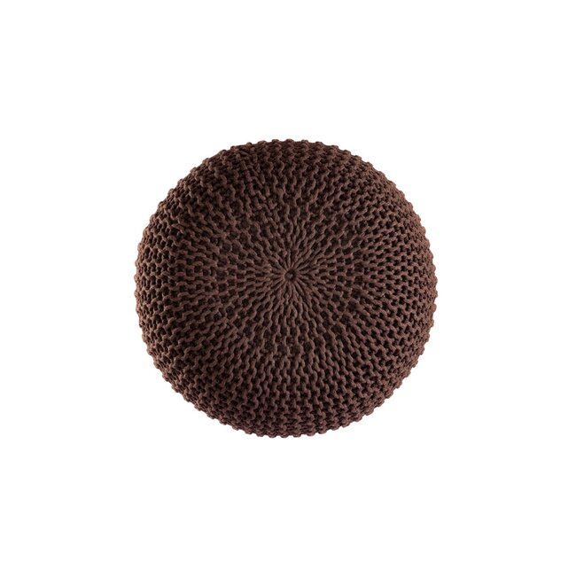 Dream-Living Duurzame poef Ø 45cm mokka voor binnen- buiten- zwembad