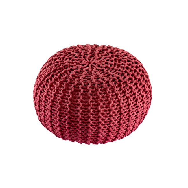 Dream-Living Duurzame poef Ø 45cm robijnrood voor binnen- buiten- zwembad