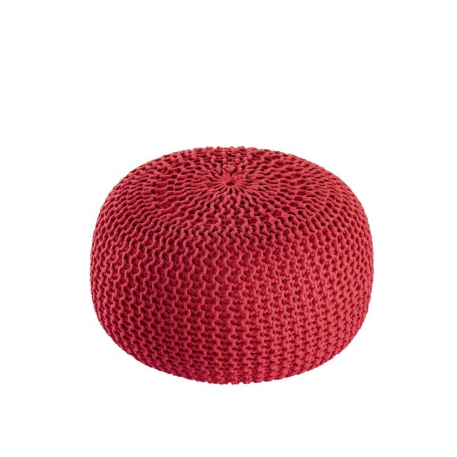 Dream-Living Duurzame poef Ø 45cm tangorood voor binnen- buiten- zwembad