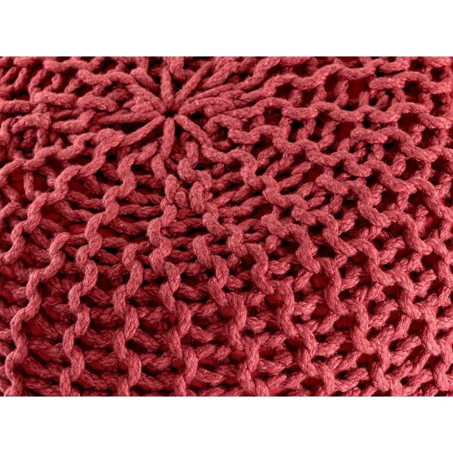 Dream-Living Duurzame poef Ø 55cm robijnrood voor binnen- buiten- zwembad