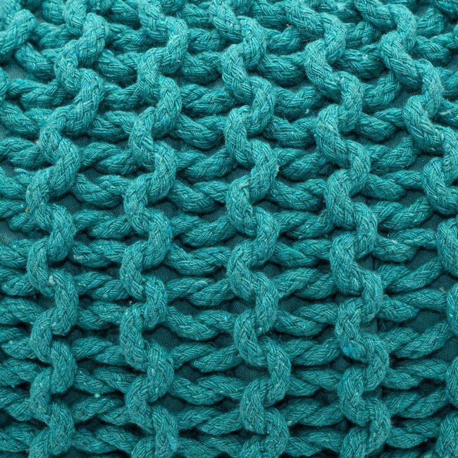 Dream-Living Poef Ø 55 cm gebreide kruk Esmerald vloerkussen duurzaam