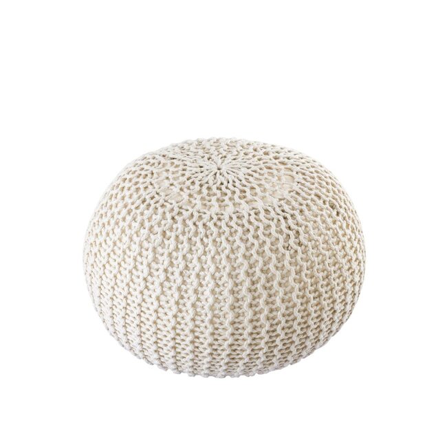 Dream-Living Duurzame poef Ø 45cm beige voor binnen- buiten- zwembad