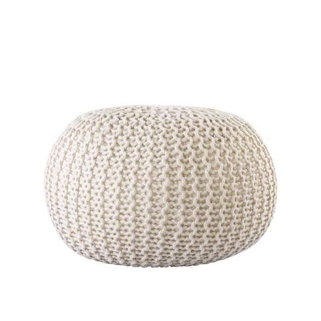 Dream-Living Duurzame poef Ø 45cm beige voor binnen- buiten- zwembad