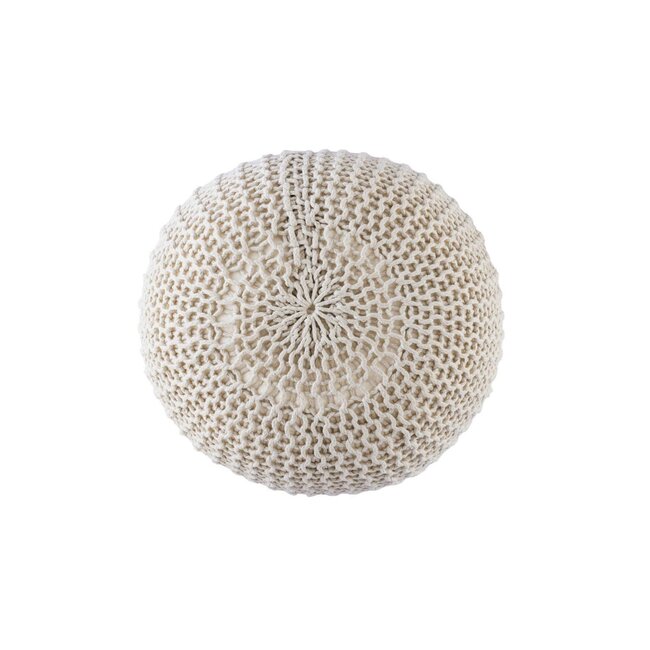 Dream-Living Duurzame poef Ø 45cm beige voor binnen- buiten- zwembad