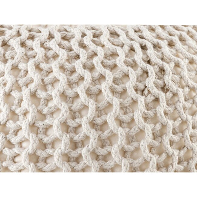 Dream-Living Duurzame poef Ø 45cm beige voor binnen- buiten- zwembad