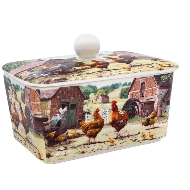 The Leonardo collection  Botervloot kip en haan 14x10x10cm