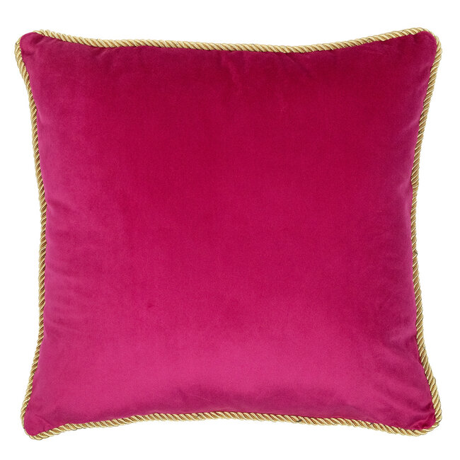 Mars & More kussen fluweel en goud fuchsia 45x45cm