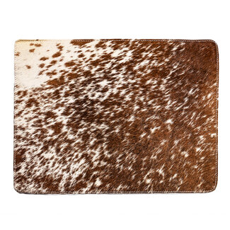 Mars & More placemat koehuid rechthoek bruin/wit 30x40cm
