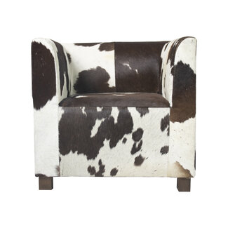 Mars & More stoel club koe donker bruin/wit 73cm (pallet)