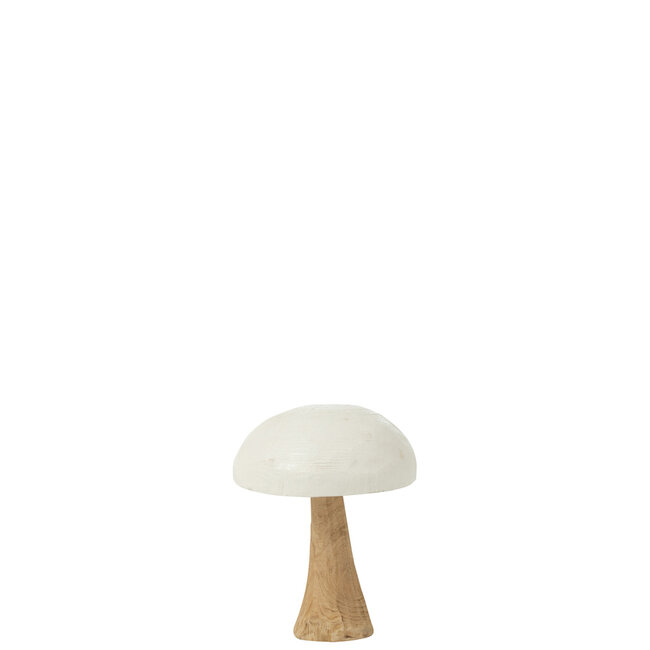 J-Line Paddenstoelhout Wit/Natuurlijk Klein