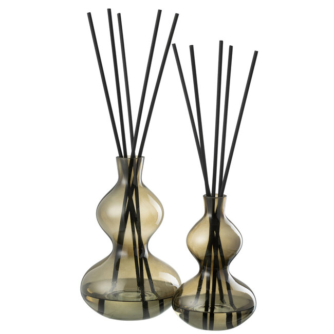 J-Line Geurolie Olijf &amp; Wierook Glas Groen Groot