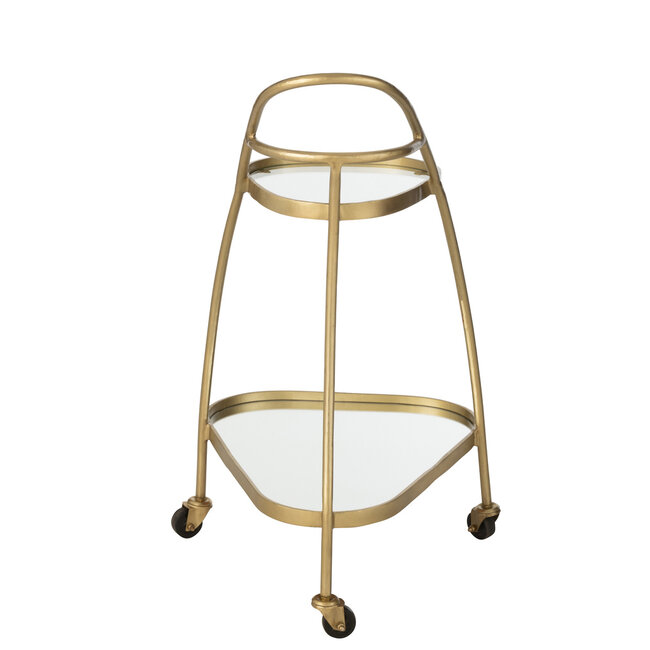 J-Line Trolley Triangle Metaal/Spiegel Goud