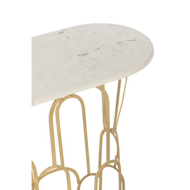 J-Line Console Moza Metaal/Marmer Goud