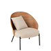 J-Line Loungestoel Lone Ply Hout/Metaal Naturel/Grijs