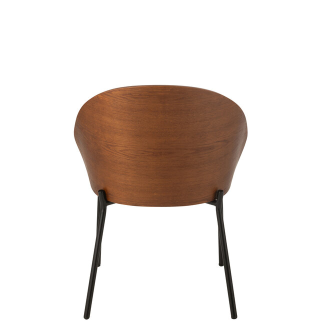 J-Line Stoel Lone Ply Hout/Metaal Bruin/Grijs