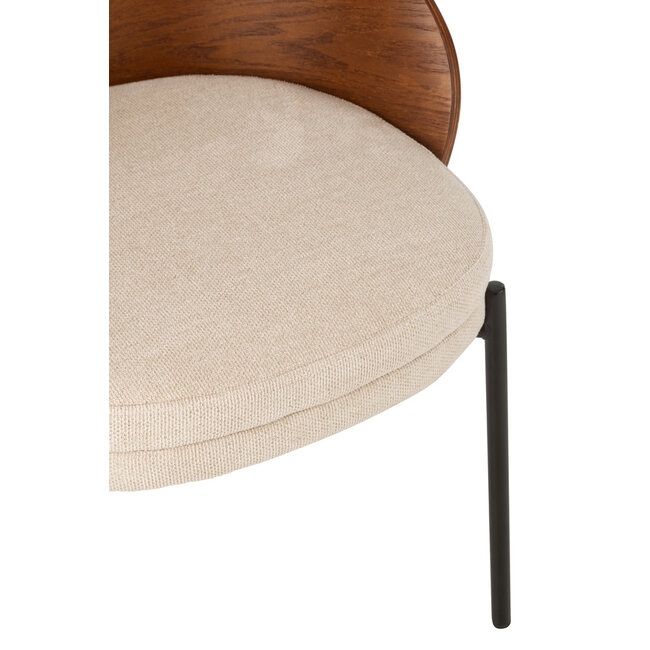 J-Line Stoel Lone Ply Hout/Metaal Bruin/Grijs