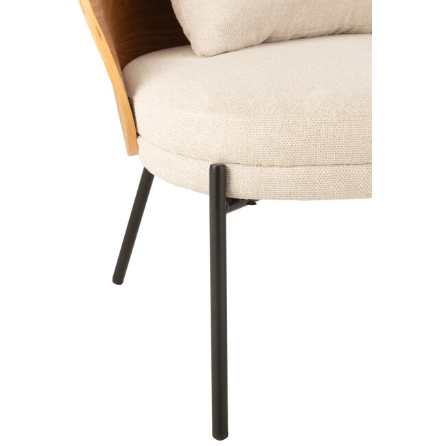 J-Line Loungestoel Lone Ply Hout/Metaal Naturel/Grijs